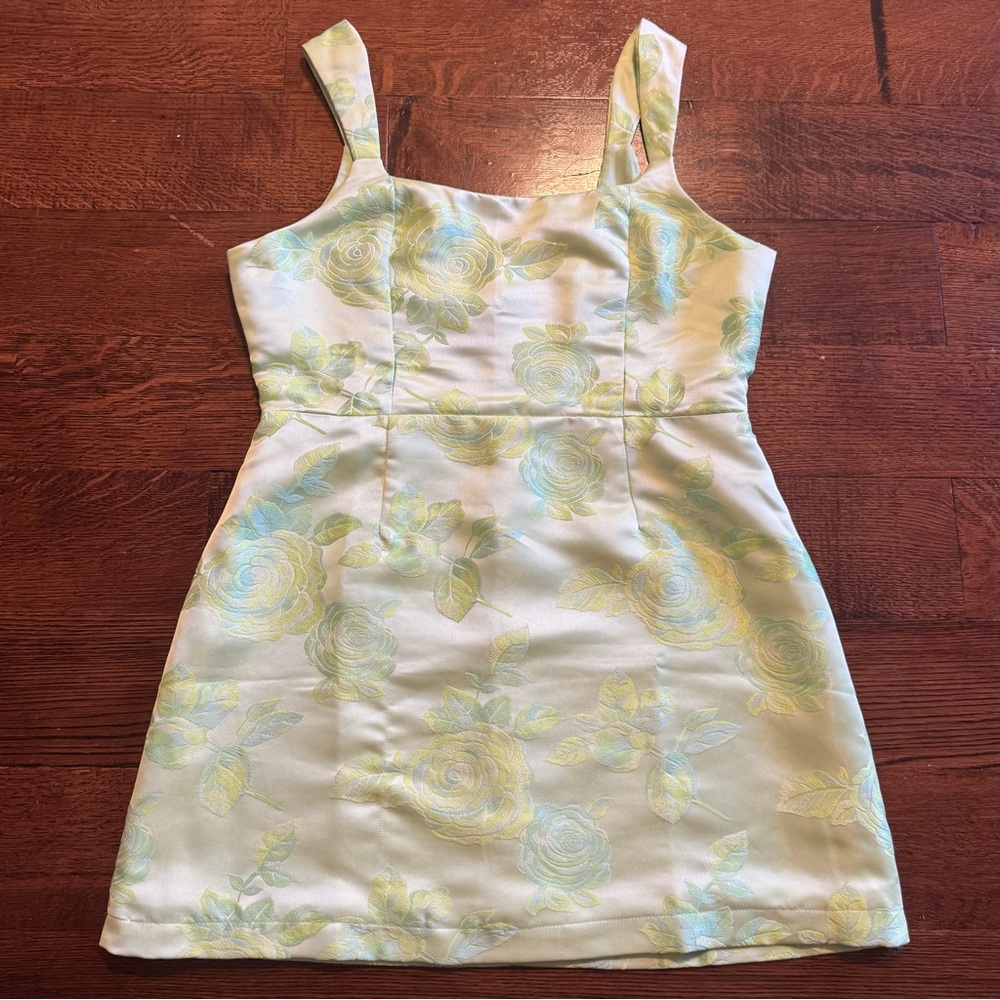 Lulu's Pastel Green Floral Dress